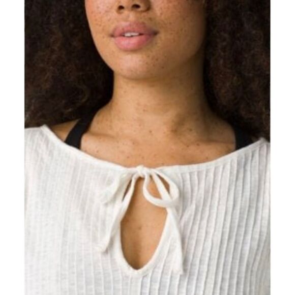 prAna Ocupas Popover Top Small NWT | Soft White Boho Organic Cotton Blouse - Picture 5 of 12